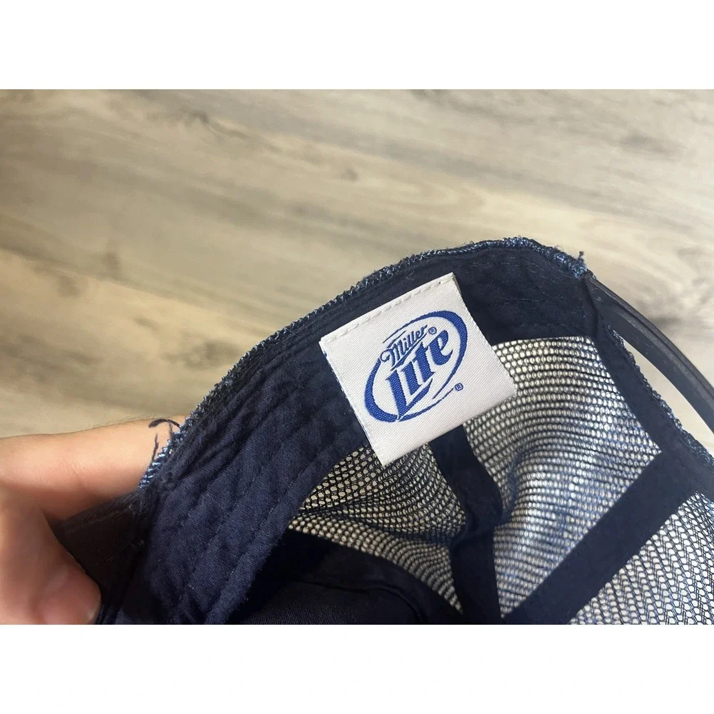 Miller Lite SnapBack‎ Hat Cap Mesh Beer Alchohol Adjustable Blue Comfort
